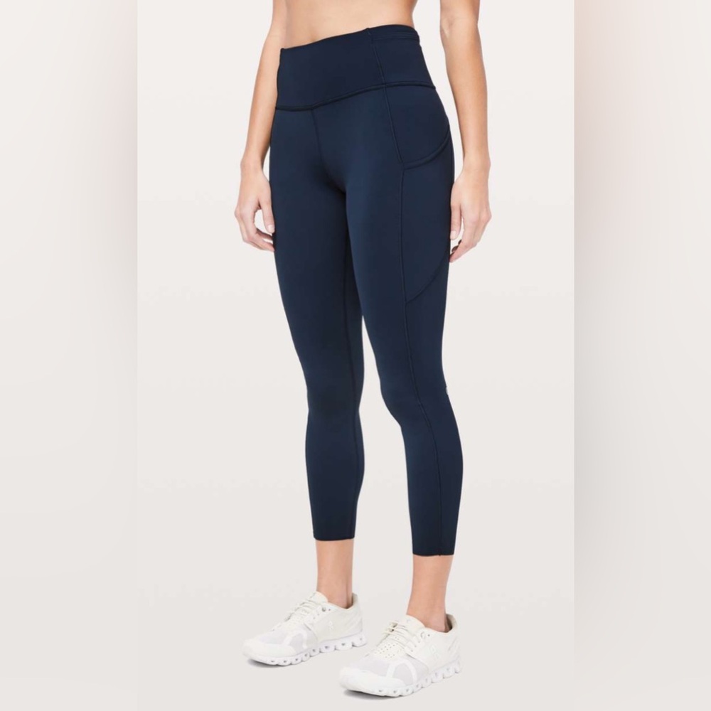 Lululemon Fast & Free 7/8 Tight II, True Navy Non-Reflective Nulux 25"